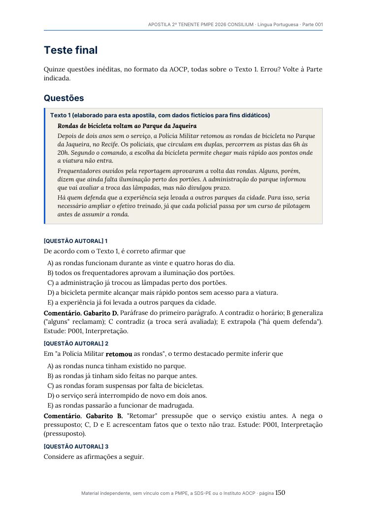 Página real do material